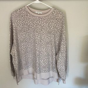 Z Supply Weekender - Beige Leopard Print Lightweight Sweatshirt